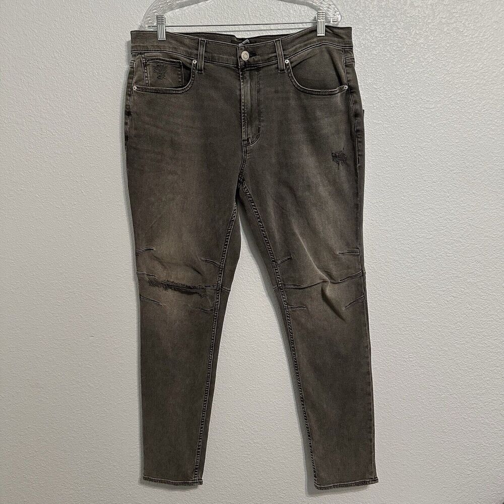 Hudson Jeans Men's Size 36 Gray Zack Skinny Denim Pants Distressed NWT